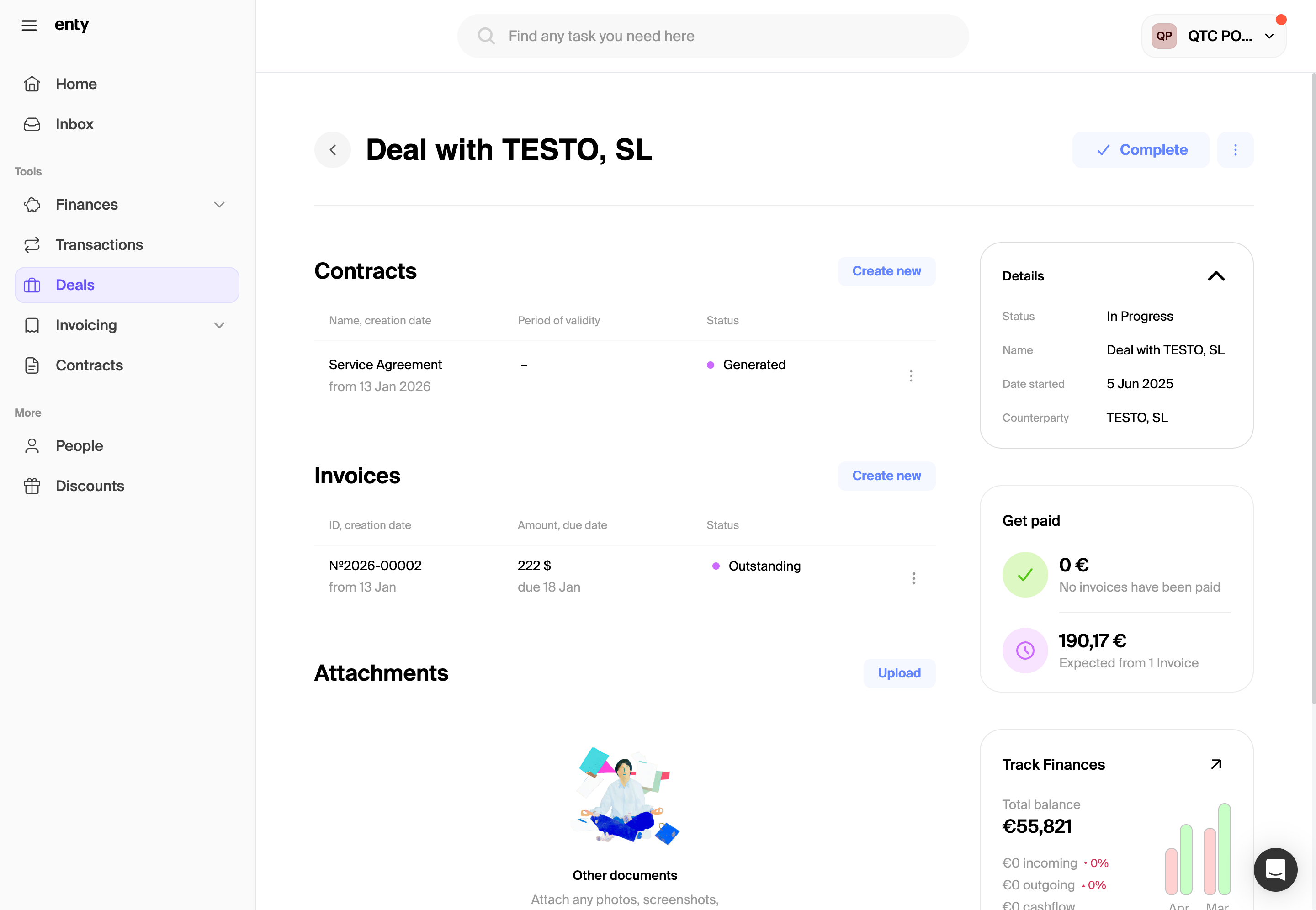 Enty Deals Dashboard